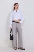 Cropped Poplin Button-Up Top